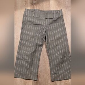 Striped Cotton Cropped Pants